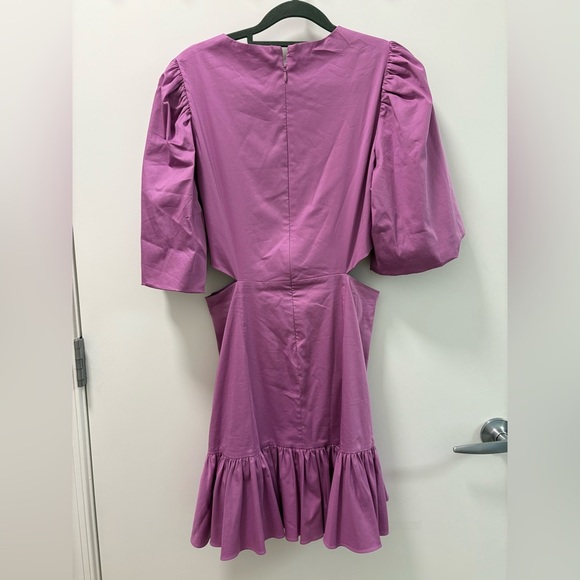 Veronica Beard Iker Cutout Ruffled Cotton-Blend Poplin Mini Dress Size 6 - Picture 4 of 13